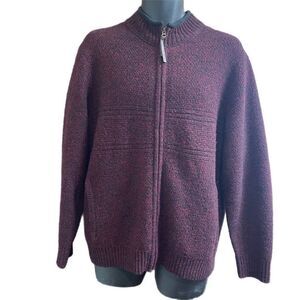 Pendleton Men’s Burgundy Red Washable Wool Sweater Jacket Size Medium